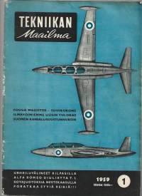 Tekniikan maailma 1959 nr 1 -mm. Valonarka sähkösilmä, Halpa 2-putkinen osaluettelo ja kuvat, ALfa Romea Giulietta t.i.,Agfa Silette automatic kamera, Simson 425