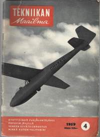 Tekniikan maailma 1959 nr 4 / Purjelento, Popov, veneen kevätkunnostus, minkä auton valitsen