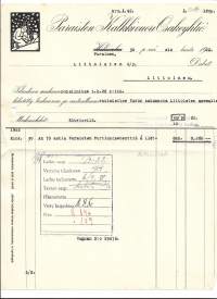 Paraisten Kalkkivuori Oy Parainen  - firmalomake - 1922