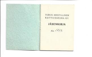 Turun Kristillinen Raittiusseura  jäsenkirja 1959