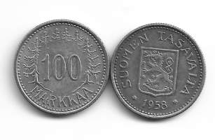 100  markkaa  1958 hopeaa