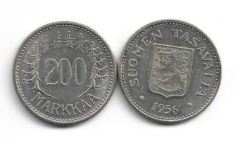 200  markkaa  1956 hopeaa