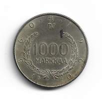 1000  markkaa  1960 hopeaa