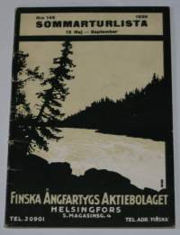 Suomen Höyrylaiva Osakeyhtiö. Kesäkulkuvuorot 1930