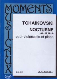 Sello-/pianonuotit - Tsaikovski - Nocturne Opus 19 No 4. Erilliset sellonuotit mukana. Katso sisältö kuvista.