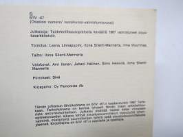 S - 6/IV 1967 - Taideteollisuusopisto keväällä 1967 valmistuneet sisustusarkkitehdit -ekskursiojulkaisu, artikkelit mm. Arvi Ilonen, Riitta Kukkasniemi