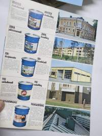 Tikkurila ulkomaalivärikartta Kivitex, Juha, KA-kivipinnoite, Yki, Panssarimaali 1976 -värikartta