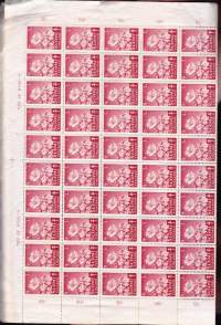 Suomi-filatelia 5 - Tuberkuloosi 100 kpl:een arkki 1949 (LAPE 366) ** postituore