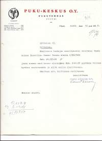 Puku-Keskus Oy Pukutehdas Viipuri 1938    - firmalomake