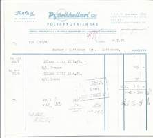 Pyöräkellari Oy  Tunturi  Polkupyörätehdas 1949- firmalomake