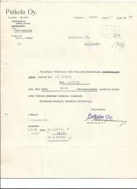 Putkola Oy Iisalmi 1938 - firmalomake