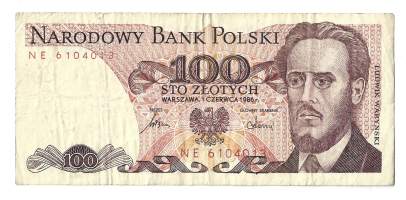 Puola 100 Zlotych 1988  - seteli