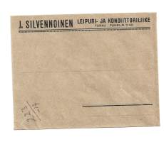 J Sivennoinen Leipuri- ja Kondiittoriliike Turk  firmakuori  kulkematon 1917
