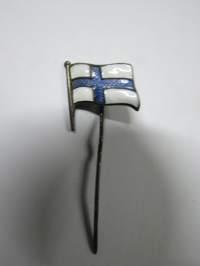 Suomi, lippu, emaloitu -neulamerkki