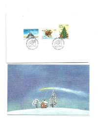 Postin joulukortti mainoskortti vuoden 1998 joulumerkit   - joulukortti
