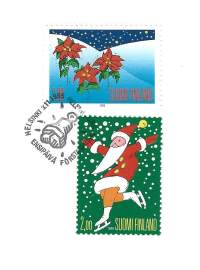 Postin joulukortti mainoskortti vuoden 1995 joulumerkit   - joulukortti