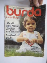 Burda 76 Schnitte unser Baby 1970 neulemalleja lapsille -mukana kaava-arkki + työselostus