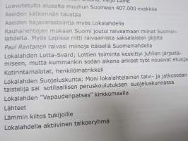 Lokalahtelaiset sodissa 1939-1945 - Veteraani- ja lottamatrikkeli, rintama- ja kotirintamakuvauksia
