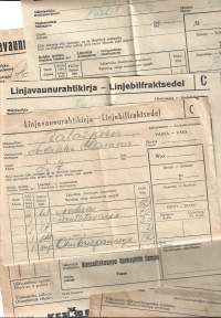 Linjavaunurahtikirja  1940-luku  8 kpl erä