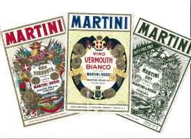 Martini  - viinaetiketti 3 eril