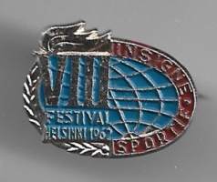 VIII Sport Festival Helsinki 1962-  lukkoneulamerkki rintamerkki