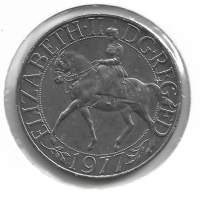 Englanti  25 New Pence 1977 Silver Jubilee Queen Elizabeth II