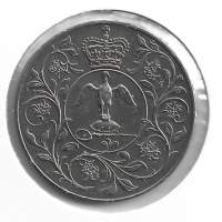Englanti  25 New Pence 1977 Silver Jubilee Queen Elizabeth II
