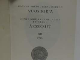 Suomen sukututkimusseuran vuosikirja 12-13