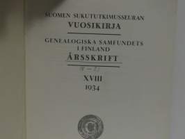 Suomen sukututkimusseuran vuosikirja 18-21