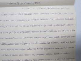 Otel lainhuudatuspöytäkirjasta Viipuri 1944 - käsittelee Voronin-suvun  maanomistusasioita ja niihin kohdistuvia oikeustoimia luovutetussa Karjalassa