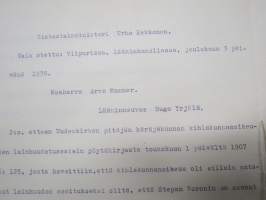Otel lainhuudatuspöytäkirjasta Viipuri 1944 - käsittelee Voronin-suvun  maanomistusasioita ja niihin kohdistuvia oikeustoimia luovutetussa Karjalassa
