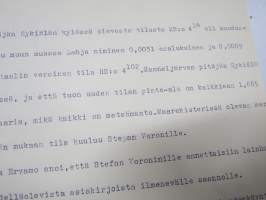 Otel lainhuudatuspöytäkirjasta Viipuri 1944 - käsittelee Voronin-suvun  maanomistusasioita ja niihin kohdistuvia oikeustoimia luovutetussa Karjalassa