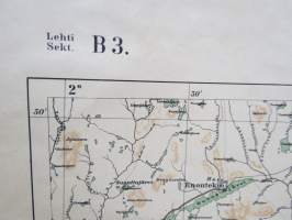 Suomen yleiskartta lehti B3 lännessä Enontekiö - Muonio - Kolari - Pello, idässä Sodankylä, v. 1926