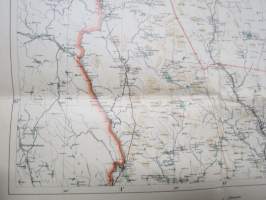 Suomen yleiskartta lehti B3 lännessä Enontekiö - Muonio - Kolari - Pello, idässä Sodankylä, v. 1926