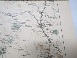 Suomen yleiskartta lehti B3 lännessä Enontekiö - Muonio - Kolari - Pello, idässä Sodankylä, v. 1926