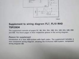Volvo FL7, FL10 RHD TSP23634 - Supplement to Wiring Diagram, &quot;Service Bulletin&quot; julkaisu, jossa sähkökaavioihin liittyvä täydennysosa