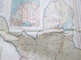 Autoilijan tiekartta - Bilistens vägkarta - Pohjois-Suomi - Norra Finland 1965