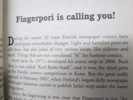 Fingerpori from Finland, Pertti Jarlan omakätinen nimikirjoitus / piirros etulehdellä