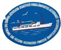 FÅA Suomen Höyrylaiva Oy laivamerkki - matkalaukkumerkki, hotellimerkki