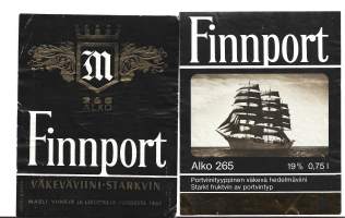 Finnport   Alko nr 265  - viinietiketti viinaetiketti 2 eril