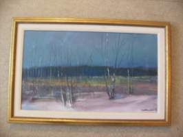 Paavo Sirkkunen, öljymaalaus kankaalle , koko 40x69 cm kehysten kanssa 52x70 cm / Paavo Sirkkunen( Vaasa 1918 -1976)