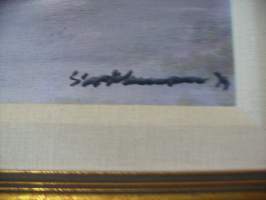 Paavo Sirkkunen, öljymaalaus kankaalle , koko 40x69 cm kehysten kanssa 52x70 cm / Paavo Sirkkunen( Vaasa 1918 -1976)