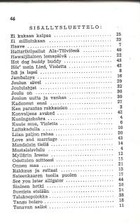 Toivelauluja :  Toimittanut Kullervo  26Julkaistu:Hki : Fazer, 1956sisällysluettelo kuvana