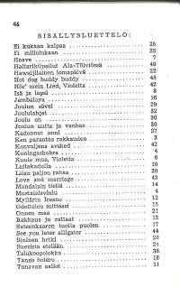 Toivelauluja :  Toimittanut Kullervo  26Julkaistu:Hki : Fazer, 1956sisällysluettelo kuvana