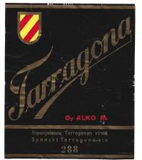 Tarragona Espanialaista  Tarragona viiniä Alko nr 288 - viinietiketti viinaetiketti