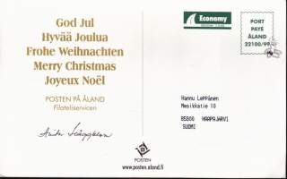 Ahvenanmaa - Ensipäiväleimattu joulukortti 2002 (LAPE 212) Saltvikin kirkko