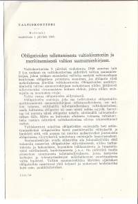 Obligatioiden tallettamisesta valtionkonttoriin ja merkitsemisestä valtion saamamieskirjaan 1948