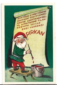Teille on tilattu Pirkka - mainospostikortti  joulukortti  kulkenut 1954