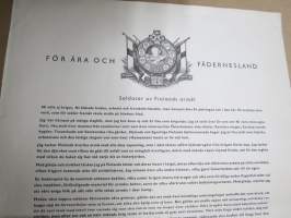 För ära och fädernesland - Soldater av Finlands armé! 1939-1940 års krigsminnesmedlj med spänne &quot;Kotijoukot&quot;, M.B.J.B Kronoby -förläningsbrev / myöntökirja