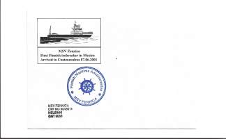 MSV Fennica First  Finnish  icebreaker in Mexico - firmakuori 2001